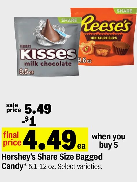 Hershey's Share Size Bagged Candy at Meijer