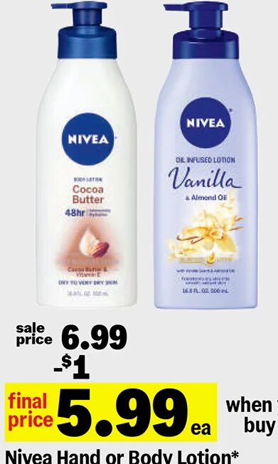 Nivea Hand or Body Lotion*