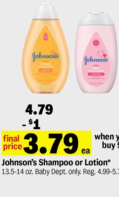 Johnson's Shampoo or Lotion*