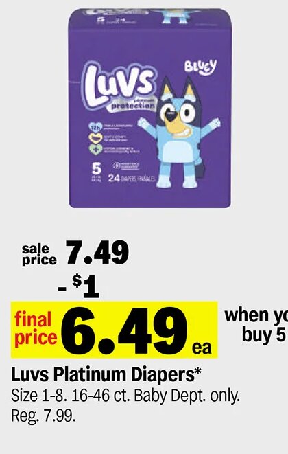 Luvs Platinum Diapers* at Meijer