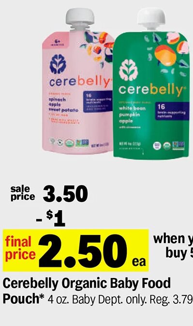 Cerebelly Organic Baby Food Pouch*