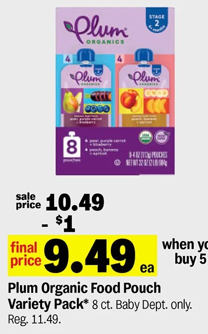 Plum Organic Food Pouch Variety Pack*