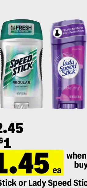 Speed Stick or Lady Speed Stick Deodorant