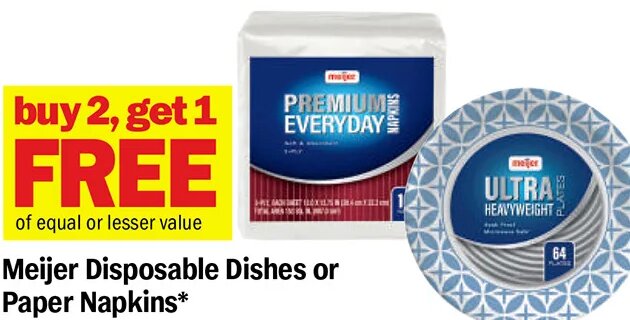 Meijer Disposable Dishes or Paper Napkins