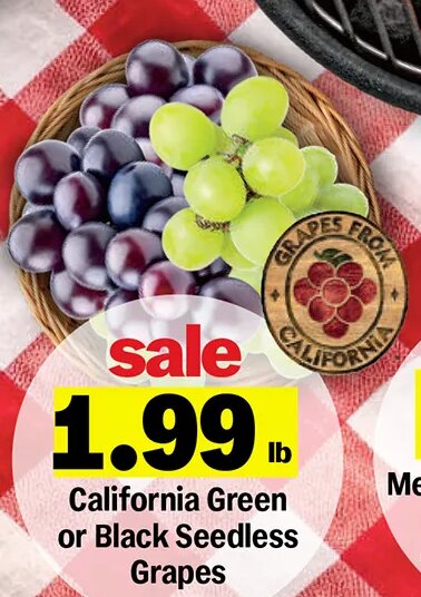 California Green or Black Seedless Grapes
