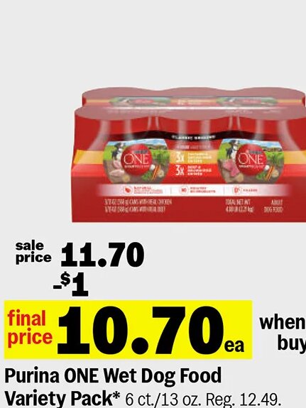 Purina ONE Wet Dog Food Variety Pack* at Meijer