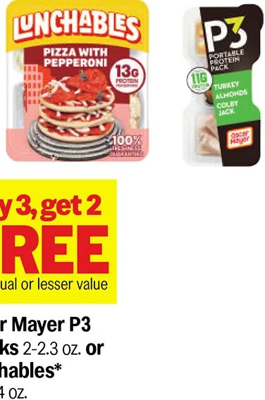 Oscar Mayer P3 Snacks or Lunchables