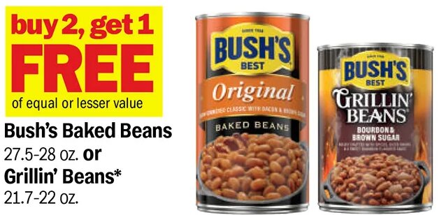 Bush's Baked Beans or Grillin' Beans
