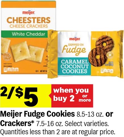 Meijer Fudge Cookies or Crackers at Meijer