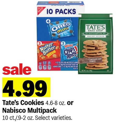Tate's Cookies or Nabisco Multipack