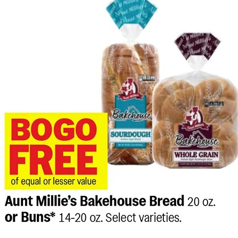 Aunt Millie's Bakehouse Bread or Buns