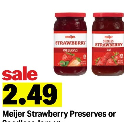 Meijer Strawberry Preserves or Seedless Jam at Meijer
