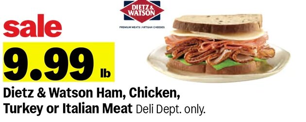 Dietz & Watson Ham, Chicken, Turkey or Italian Meat at Meijer