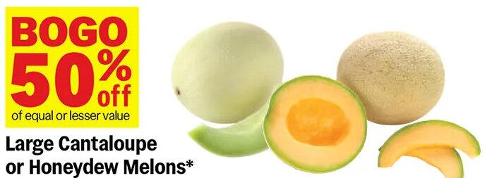 Large Cantaloupe or Honeydew Melons