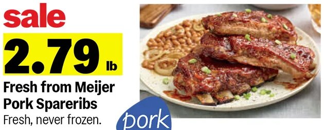 Fresh from Meijer Pork Spareribs