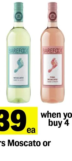 Barefoot Cellars Moscato or Pink Moscato*