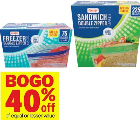 Meijer Food Storage Bags, Containers or Aluminum Foil or Food Wraps