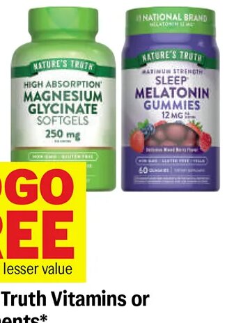 Nature's Truth Vitamins or Supplements