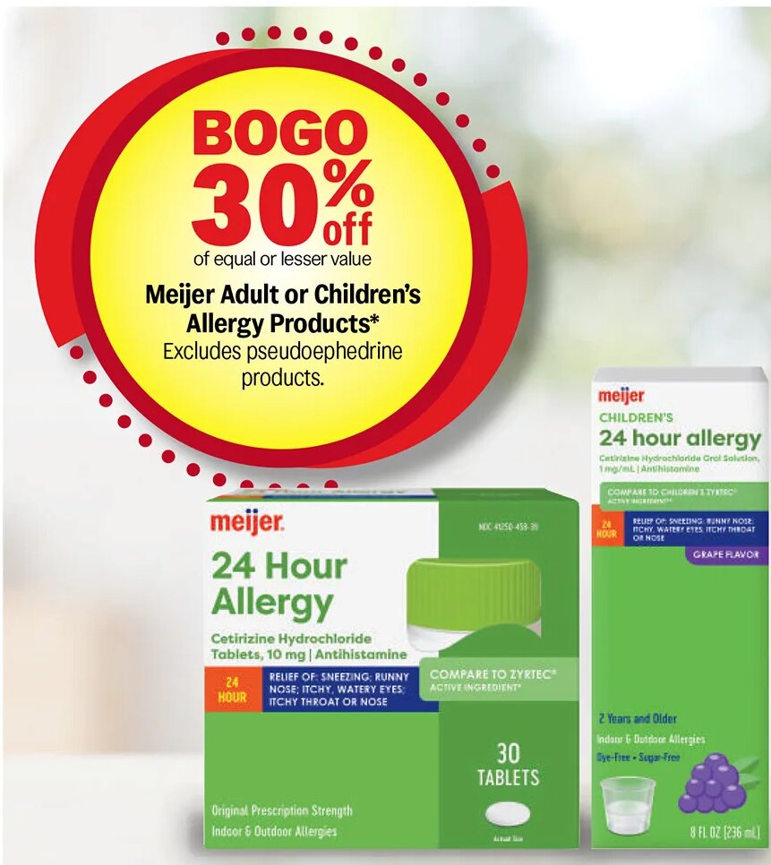 Meijer Adult or Children's Allergy Products