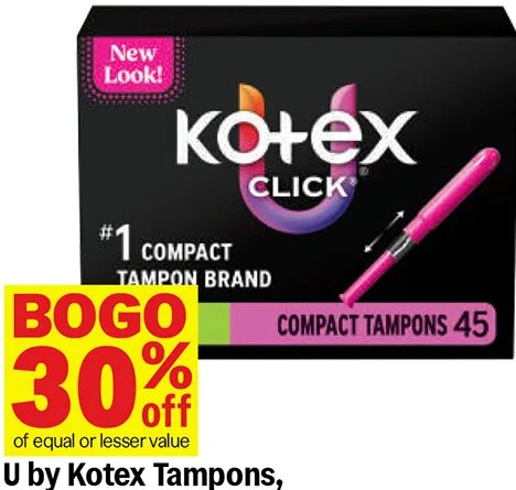 U by Kotex Tampons, Liners or Pads