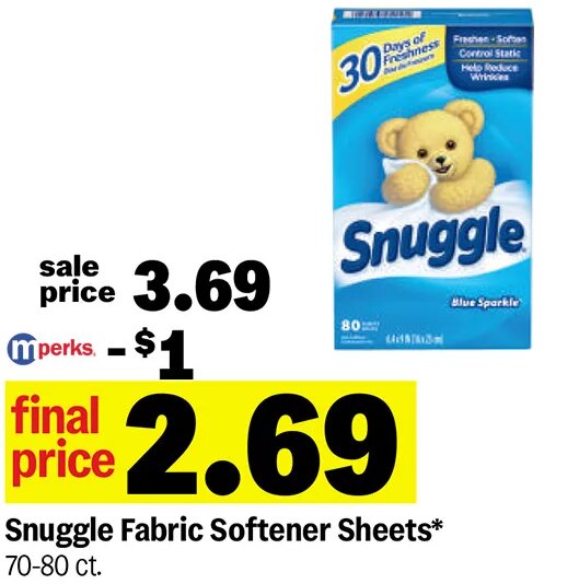 Snuggle Fabric Softener Sheets