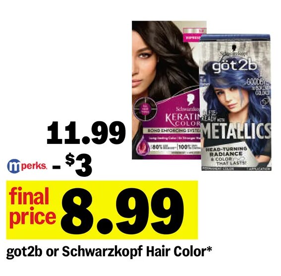 got2b or Schwarzkopf Hair Color