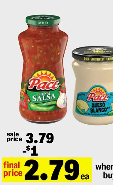 Pace Salsa or Picante Sauce or Queso Dip