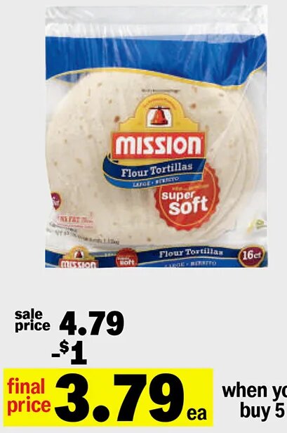 Mission Burrito or Taco Tortillas