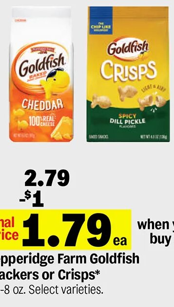 Pepperidge Farm Goldfish Crackers or Crisps at Meijer