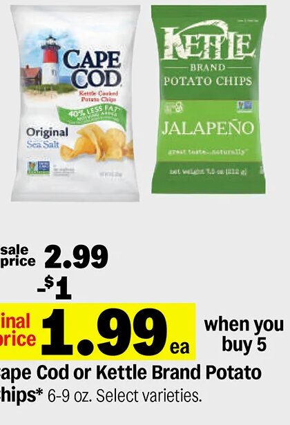 Cape Cod or Kettle Brand Potato Chips