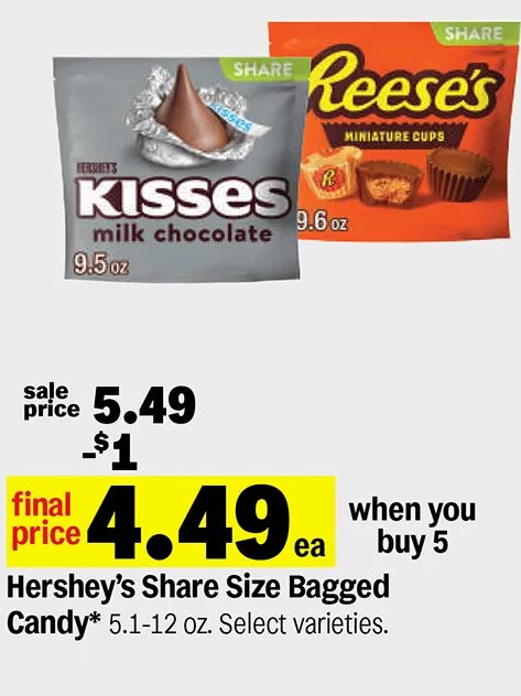 Hershey's Share Size Bagged Candy at Meijer