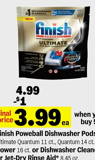 Finish Powerball Dishwasher Pods at Meijer