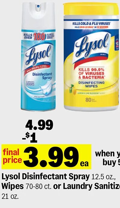 Lysol Disinfectant Spray, Wipes