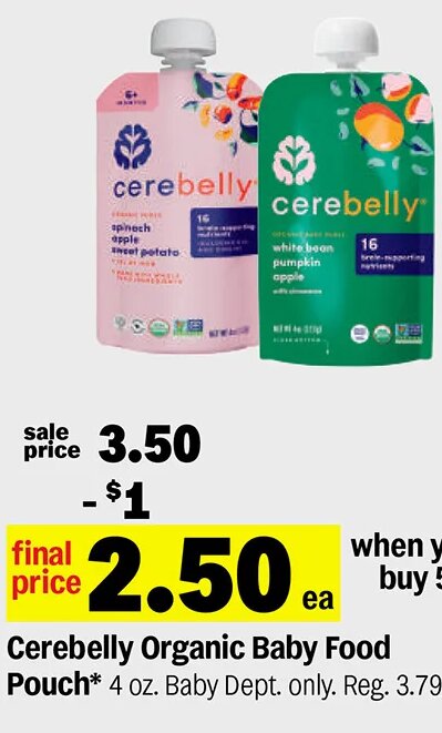 Cerebelly Organic Baby Food Pouch