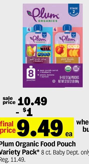 Plum Organic Food Pouch Variety Pack