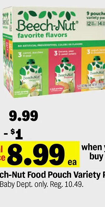 Beech-Nut Food Pouch Variety Pack