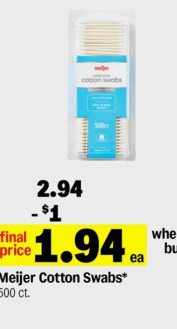 Meijer Cotton Swabs