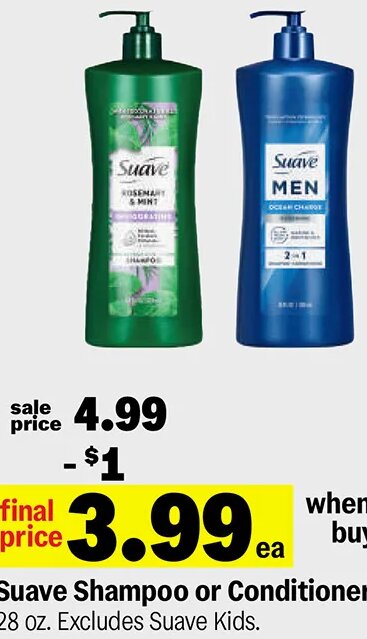 Suave Shampoo or Conditioner