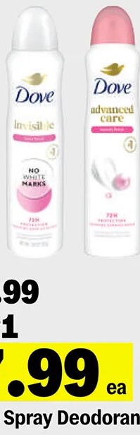 Dove Dry Spray Deodorants