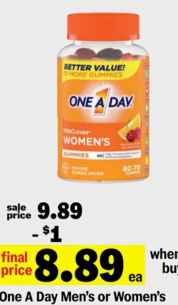 One A Day Men's or Women's Tablets at Meijer
