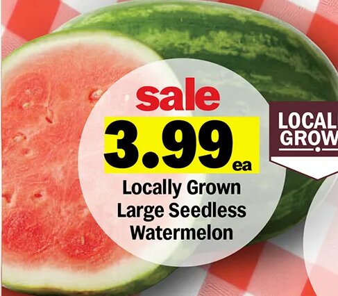 Locally Grown Large Seedless Watermelon