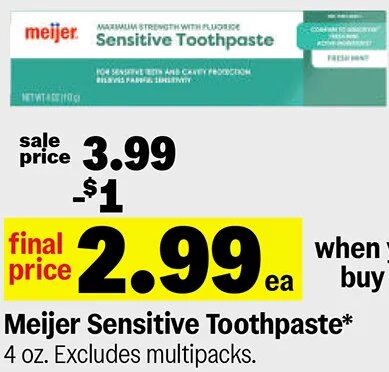 Meijer Sensitive Toothpaste