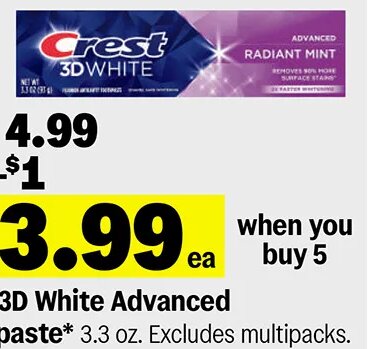 Crest 3D White Advanced Toothpaste at Meijer
