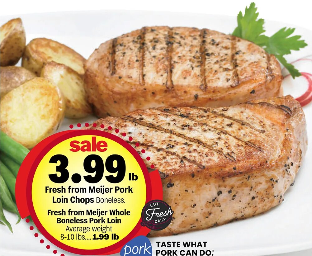 Fresh from Meijer Pork Loin Chops at Meijer