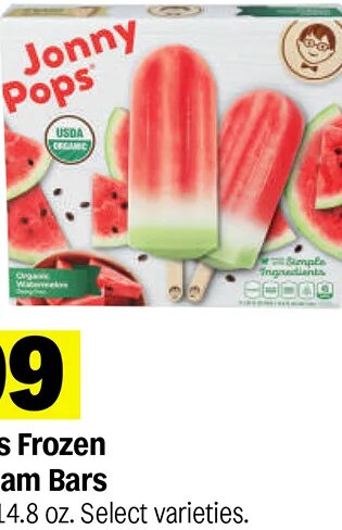 Jonny Pops Frozen Fruit & Cream Bars
