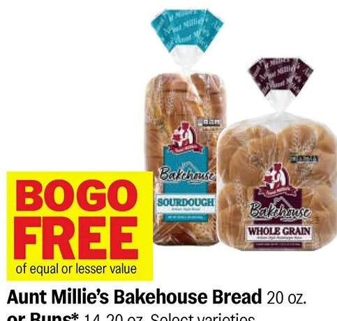 Aunt Millie's Bakehouse Bread or Buns