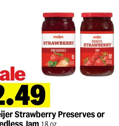 Meijer Strawberry Preserves or Seedless Jam at Meijer