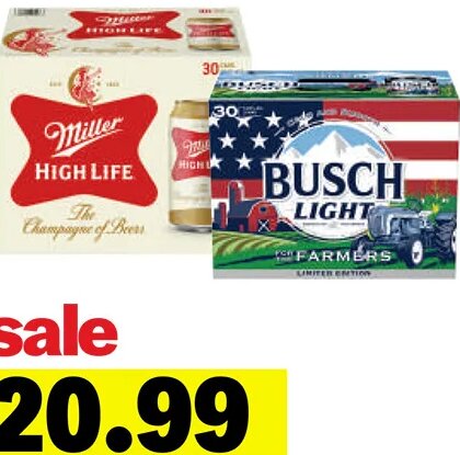 Busch Light, Miller High Life or Pabst Blue Ribbon at Meijer