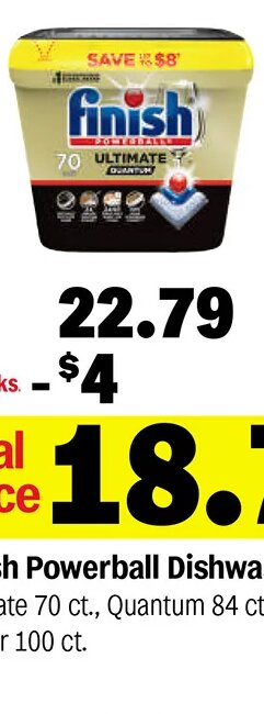 Finish Powerball Dishwasher Pods* at Meijer