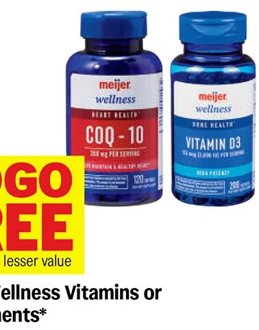 Meijer Wellness Vitamins or Supplements